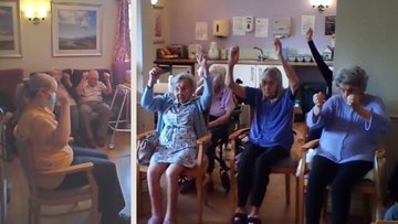 Residents keeping fit at Stockport care home